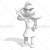 3D Girl Teacher Pointing Finger and Stick in Hand on White Background