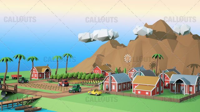 Farm Concept 01 Polygon Styled Presentation Image – Farm Overview