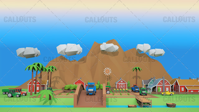 Farm Concept 05 Polygon Styled Presentation Image – Farm Overview