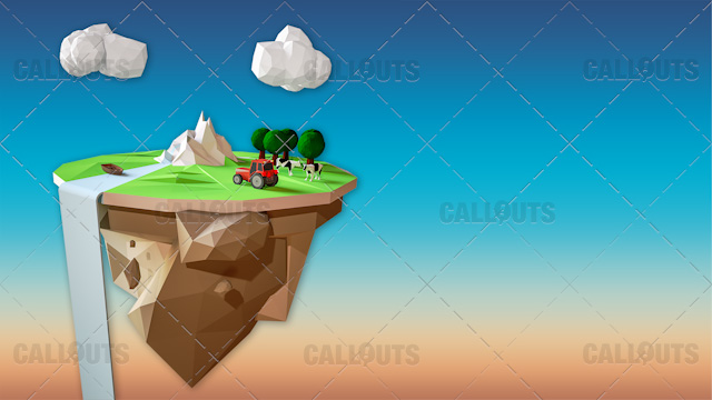 Farm Concept 08 Polygon Styled Presentation Image – Floating Cliff Landscape