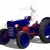 3D Guy Driving New Metallic Painted Blue Tractor