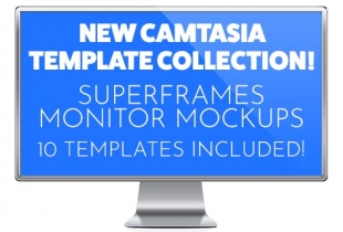 New Camtasia Monitor Mockup Assets and New Basic Presentation Backgrounds