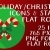 Holiday Christmas Icon Stamps Collection Flat Round