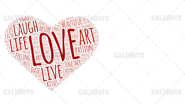 Love Wordart Poster Horizontal on White Background