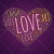 Love Wordart Poster Square on Purple Background