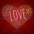 Love Wordart Poster Square on Red Background