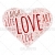 Love Wordart Poster Square on White Background