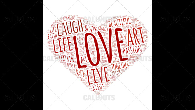 Love Wordart Poster Square on White Background