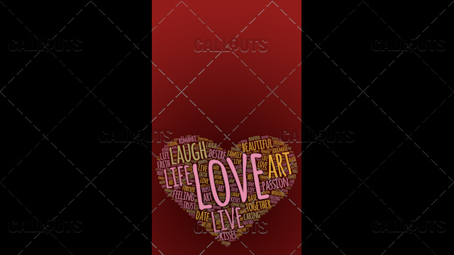 Love Wordart Poster Vertical on Red Background