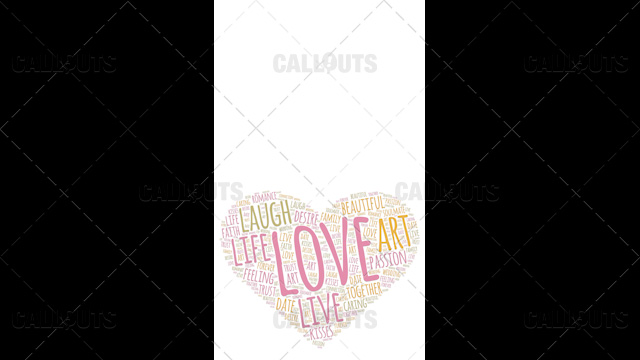 Love Wordart Poster Vertical on White Background