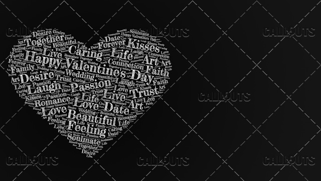 Happy Valentine’s Day Poster Horizontal on Dark Background