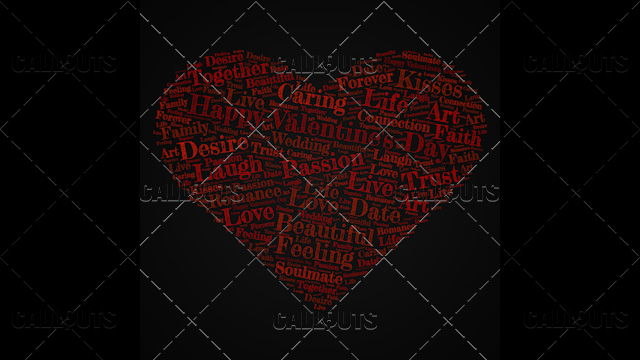 Happy Valentine’s Day Poster Square on Dark Background