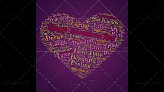 Happy Valentine’s Day Poster Square on Purple Background