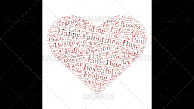 Happy Valentine’s Day Poster Square on White Background