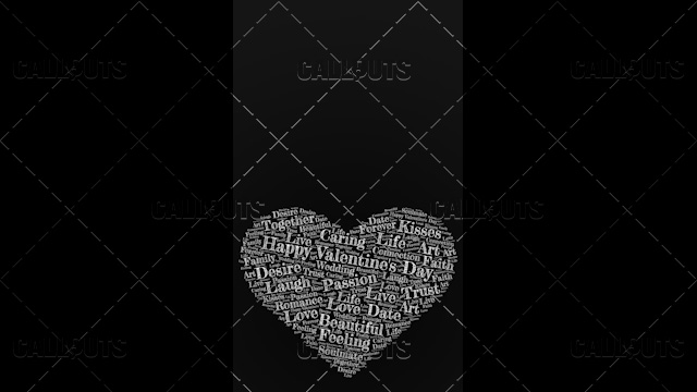 Happy Valentine’s Day Poster Vertical on Dark Background