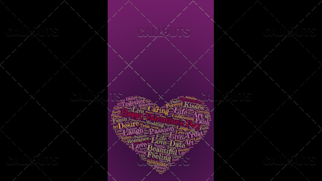 Happy Valentine’s Day Poster Vertical on Purple Background