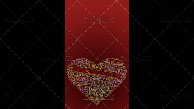 Happy Valentine’s Day Poster Vertical on Red Background