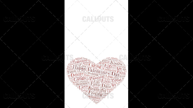 Happy Valentine’s Day Poster Vertical on White Background