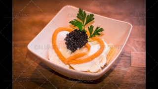 Plate with Caviar Heart