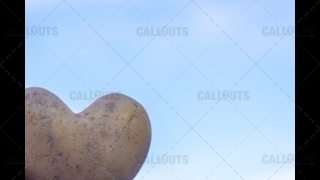 Heart Shaped Potato on Blue Sky