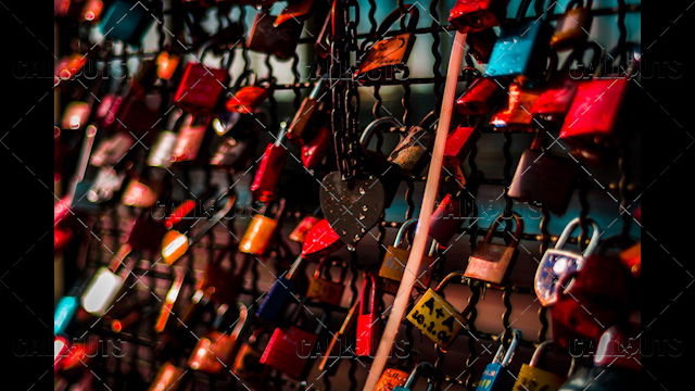 Clolorful Love Locks on Bridge