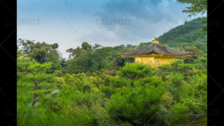 Rooftop of The Golden Pavilion, Kinkaku-ji, a Zen Buddhist temple, Kyoto, Japan