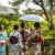 Japanese tourists dressed in traditional kimono dresses visiting tourist attraction