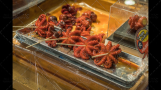 Japanese food market octopus