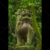 Fushimi Inari-taisha shrine, lion or demon stone statue. Kyoto, Japan.