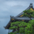 Kyoto tourist attractions. Higashi Hongan-ji Temple roof with Kyoto Tower in the background.