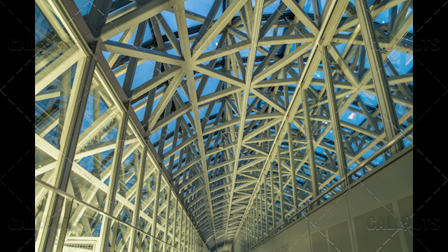 Kyoto Train Station metal construction roof.