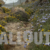 Slow Pan Up, Revealing Nature Path Among Yellow and Blue Flowers Leading Down Among Rocks to Stormy Ocean and Hidden Sandy Cove. Waves Crashing Over Cliffs. Sound of Ocean Waves over Cliffs.