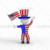 3D Guy Celebrating US Holiday  4th of July Wearing US Flag Clothes