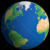 Flat Styled Planet Earth Globe Showing Atlantic Ocean