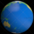 Flat Styled Planet Earth Globe Showing Pacific Ocean