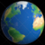 Shiny Styled Planet Earth Globe Showing Atlantic Ocean