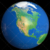 Shiny Styled Planet Earth Globe Showing North America