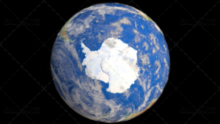 Planet Earth Globe with Clouds Showing Antarctica
