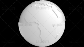 Stylized White Planet Earth Globe Showing Africa