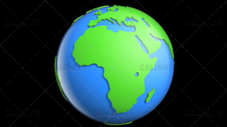 Stylized Two-Colored Glossy Planet Earth Showing Africa