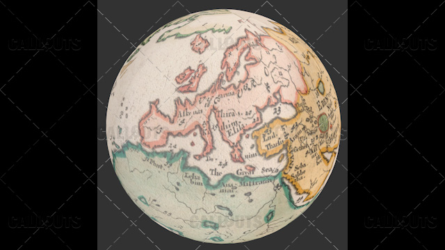 Old World Map Planet Earth Globe Showing Europe