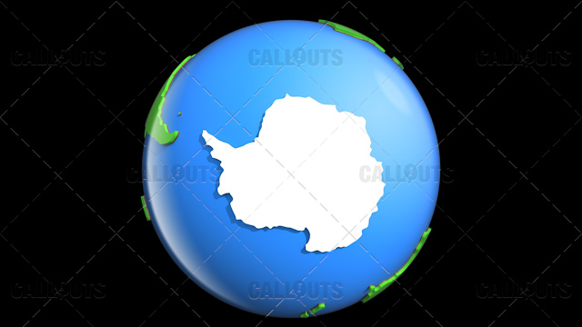 Stylized Two-Colored Glossy Planet Earth Showing Antarctica