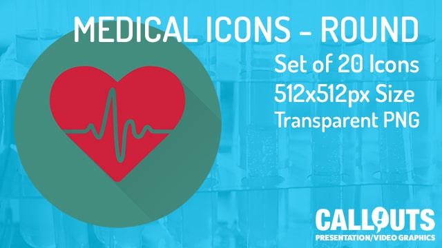 Medical Theme Icons Collection Round Flat Style