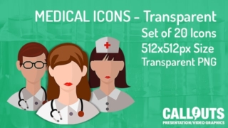 Medical Theme Icons Collection Transparent Flat Style