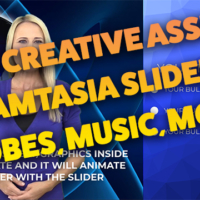 New Camtasia “Info Slider” Templates, Female Biz Toon Graphics, Globes, Music, More…