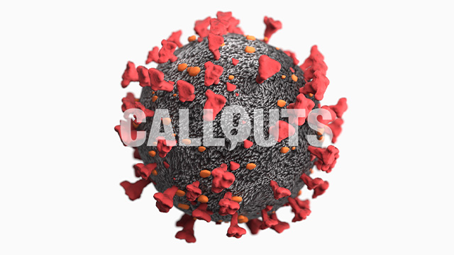 Covid 19 Coronavirus Microscopic 3D Illustration with Depth-of-Field Effect on White Background,