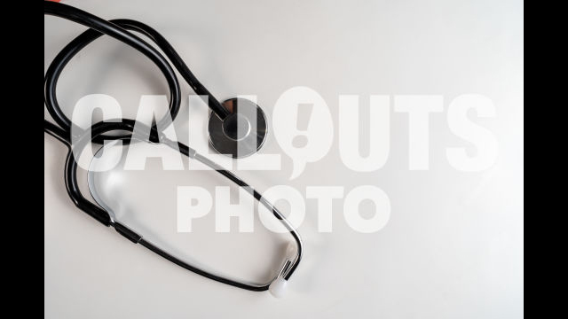 Stethoscope on White Surface with Text Space