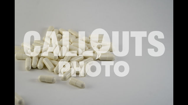 Pile of White Medicine or Supplements 02, White Background, Text Space