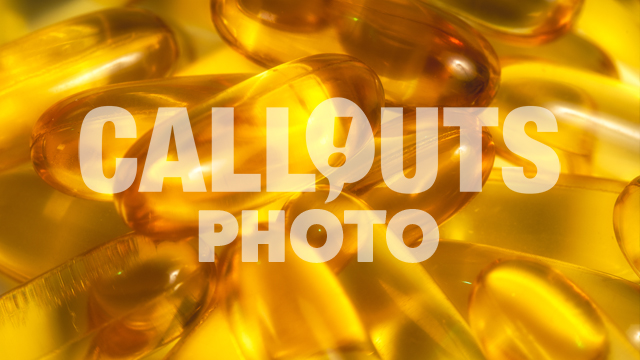 Closeup of Omega 3 Supplements, Fish Oil Capsules, Soft Focus