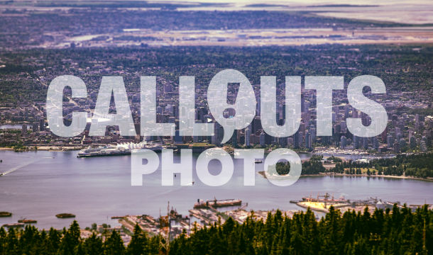 Vancouver skyline view from Grouse Mountain, BC, Canada